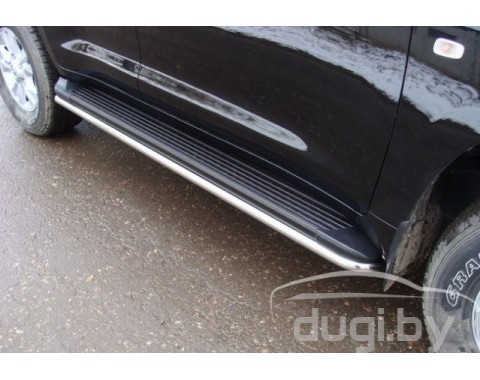 Защита штатных порогов для TOYOTA LC 200